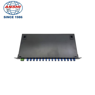 19-Inch Rack Mount Fiber Optic Splitter with 1:8 SC/UPC Micro Splitters for Outdoor FTTH Systems