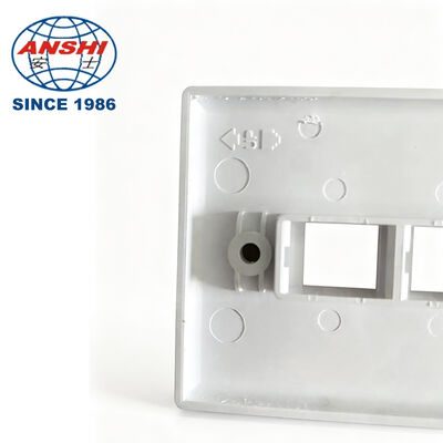 ANSHI 120 Type US Standard Wall Mount Face Plate, 3 Port RJ45 RJ11