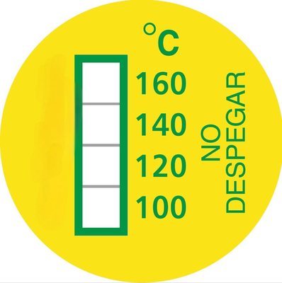 Maßgeschneiderte Temperaturmessung unumkehrbare hochtemperaturempfindliche Etiketten 100-160C