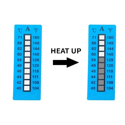 Unumkehrbar 40-71°C 104-160°F 10 Stufe Hochtemperaturempfindliche Etiketten
