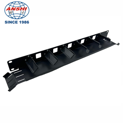 1HE Horizontaler Kabelmanager 19 Zoll Rackmontage Schwarz Eisen