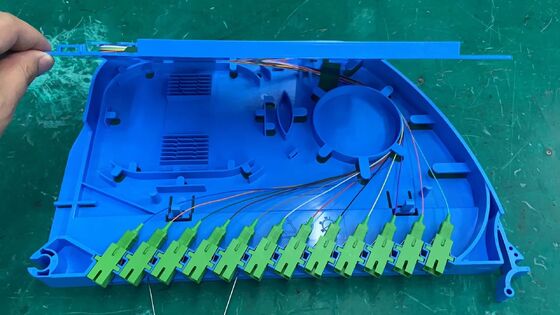 12 Core Flame Retardant 94V-0 Fiber Optic Splice Tray Rotary and Pivoting with Aluminum Cover for Distribution Box and Frame