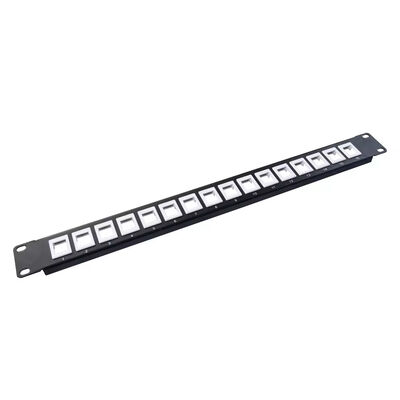 Rack Mount Patch Panel 1U 12 Port CAT5E CAT6A UTP entladen mit RJ45-Steckdosen und Phosphor-Bronze-IDC-Pins für die Netzwerkinstallation