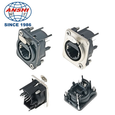 D-Type Panel Mount Audio XLR Socket RJ45 Ethernet-Netzwerk-Schnittstelle Kombinierter Stecker für Geräte-Panel