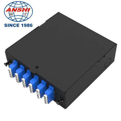 Mini ODF ODB Box 24-Core 4-Port Glasfaser-Terminal Box Industrie-Grade 35mm DIN-150 Schiene FTTH FTTX SC optische Kabelbox
