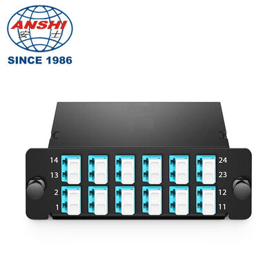 24F OM4 MPO/MTP Kassette Typ A 2 MPO-12 zu 12*LC Duplex FHD LGX Low Loss FS Panduit Kompatibel 40G/100G Rechenzentrum