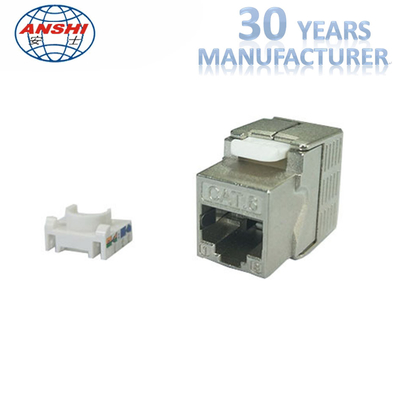Abgeschirmter Trapezfehler-Jack 180 Grad Toolless CAT7 CAT5E der STP-Zink-Legierungs-RJ45